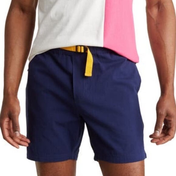 NEW Sovereign Code Snapshot Shorts Navy Blue Mens Size Large Nordstrom Belted L - Picture 2 of 15